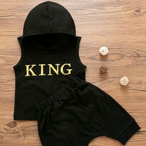 Toddler Boys 2 piece hooded KING outfit